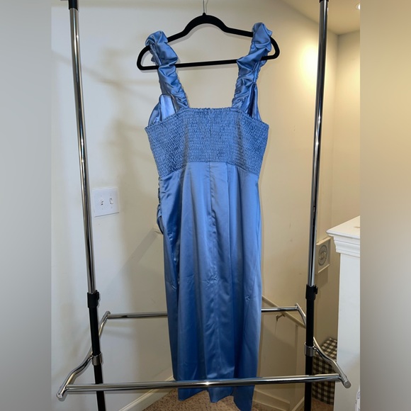 Anthropology Satin Blue Dress NWT - Picture 2 of 7